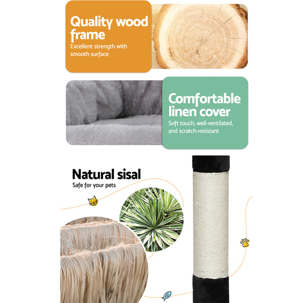 i.Pet Cat Tree 161cm Tower Scratching Post Scratcher Wood Condo House Play Bed i.Pet