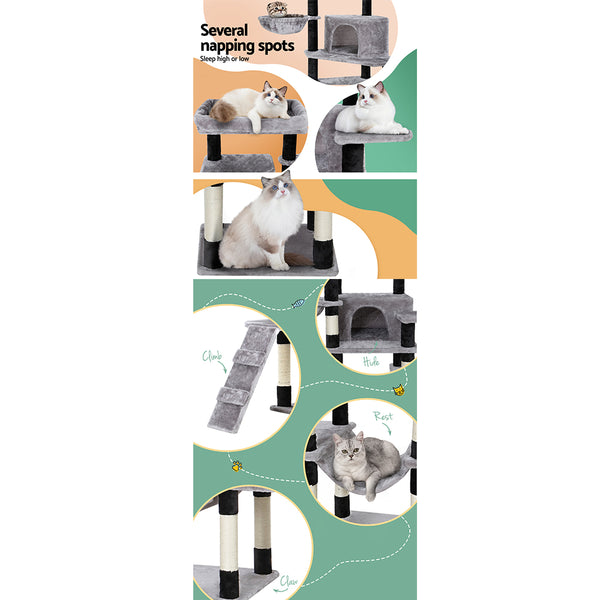 i.Pet Cat Tree 161cm Tower Scratching Post Scratcher Wood Condo House Play Bed i.Pet