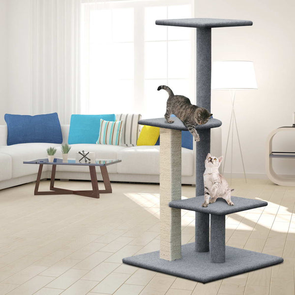 i.Pet Cat Tree 124cm Scratching Post Tower Scratcher Trees Wood Condo Board i.Pet