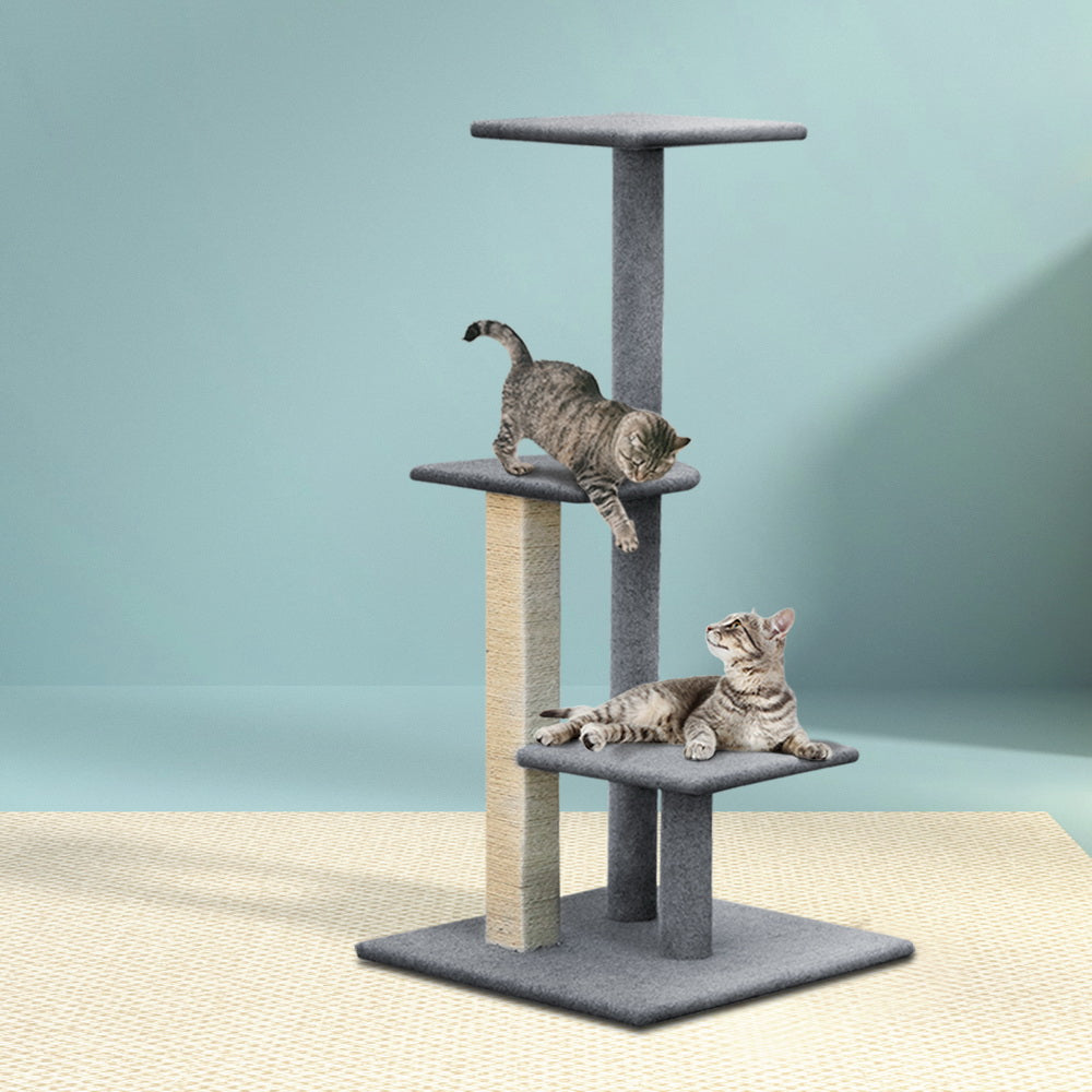 i.Pet Cat Tree 124cm Scratching Post Tower Scratcher Trees Wood Condo Board i.Pet