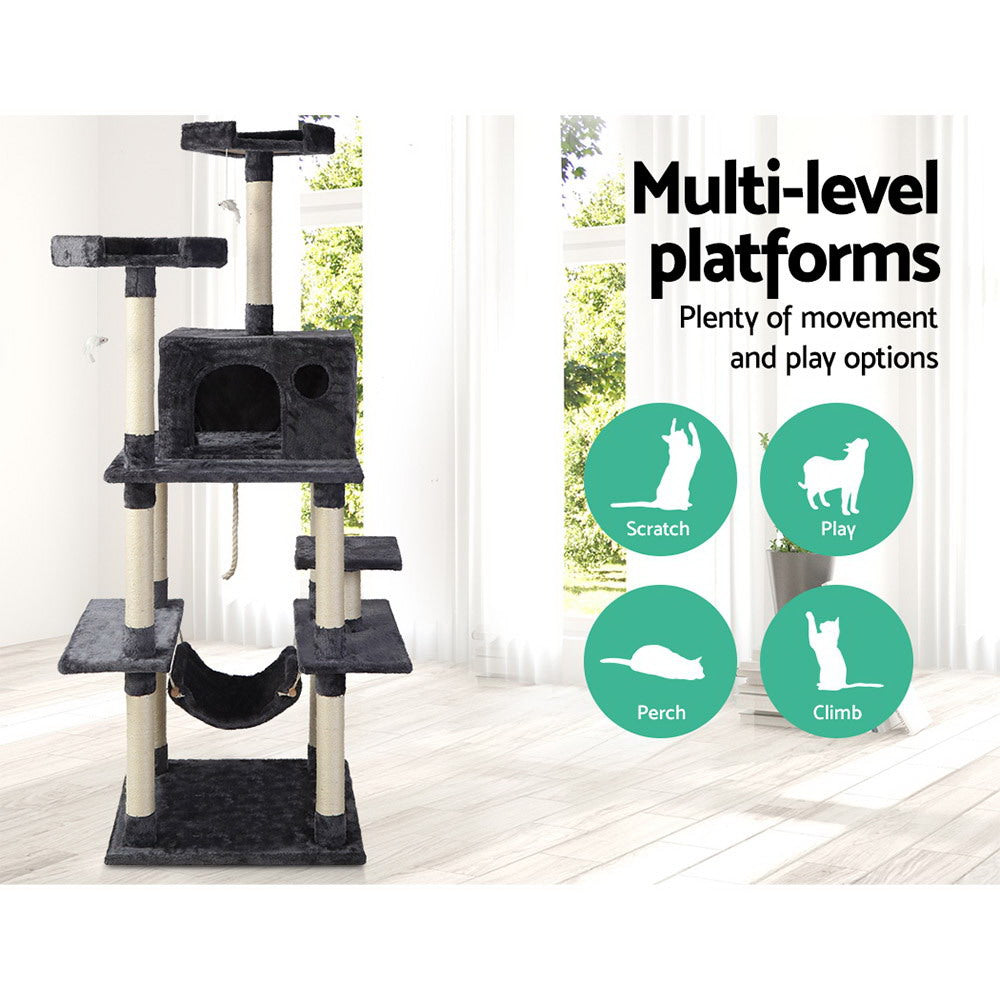 i.Pet Cat Tree 184cm Tower Scratching Post Scratcher Wood Trees Condo Bed House i.Pet