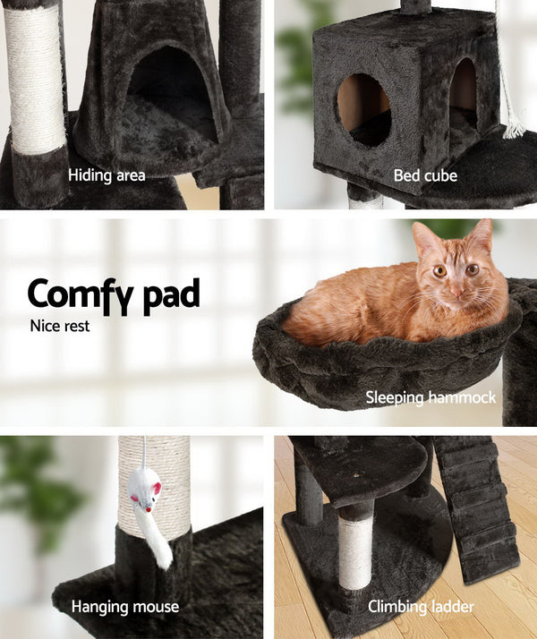 i.Pet Cat Tree 193cm Tower Scratching Post Scratcher Condo House Trees Grey i.Pet