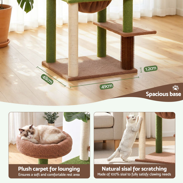 i.Pet Cat Tree Tower 152cm Jungle Multi-Level Scratching Post Leafy Canopy i.Pet