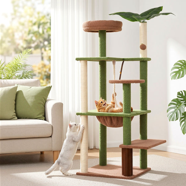 i.Pet Cat Tree Tower 152cm Jungle Multi-Level Scratching Post Leafy Canopy i.Pet