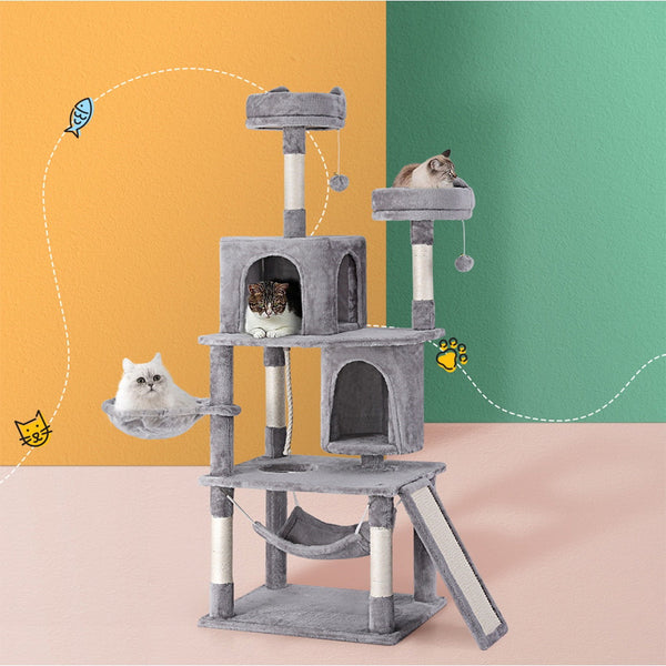 i.Pet Cat Tree Tower Scratching Post Scratcher 161cm Condo House Trees Grey i.Pet