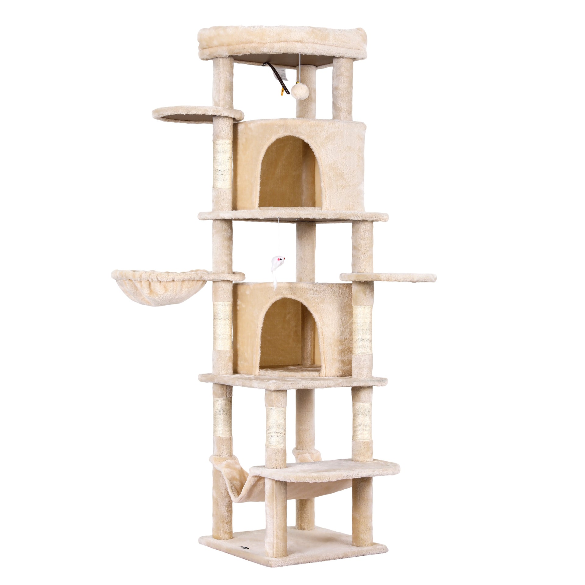 i.Pet Cat Tree Tower 167cm Large Scratching Post Furniture Scratcher House Beige Awezingly
