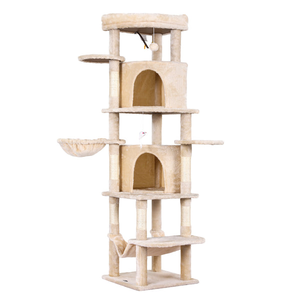 i.Pet Cat Tree Tower 167cm Large Scratching Post Furniture Scratcher House Beige Awezingly