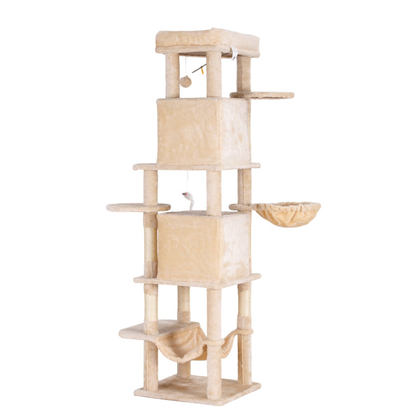 i.Pet Cat Tree Tower 167cm Large Scratching Post Furniture Scratcher House Beige Awezingly