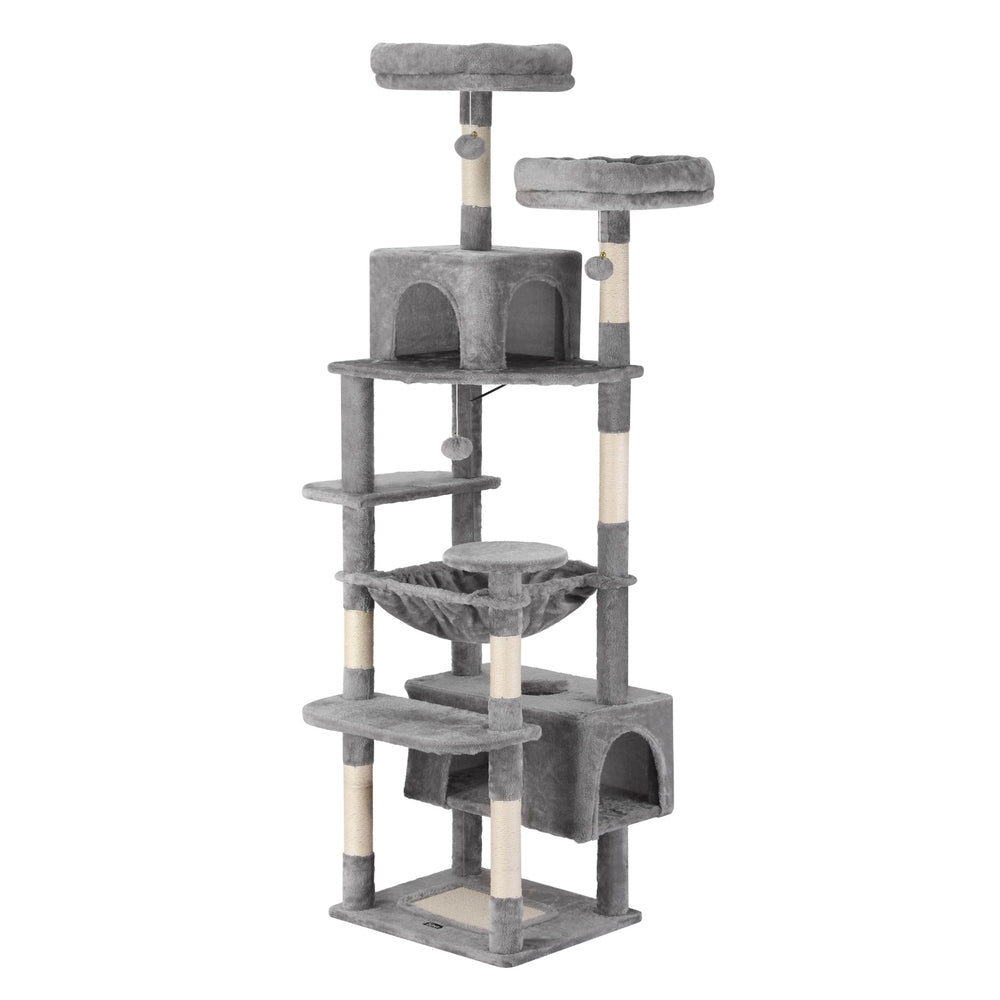 i.Pet Cat Tree 184cm Tower Scratching Post Trees Scratcher Condo House Light Grey i.Pet