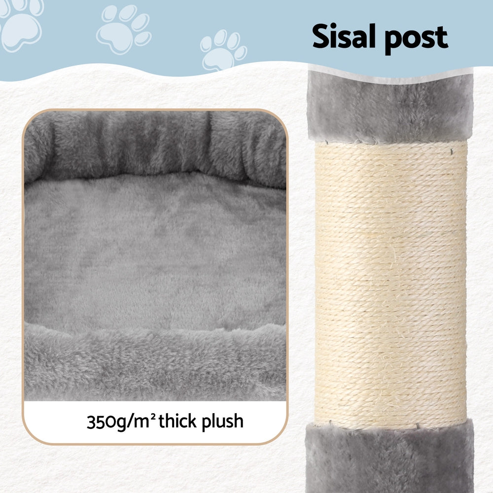 i.Pet Cat Tree 184cm Tower Scratching Post Trees Scratcher Condo House Light Grey i.Pet