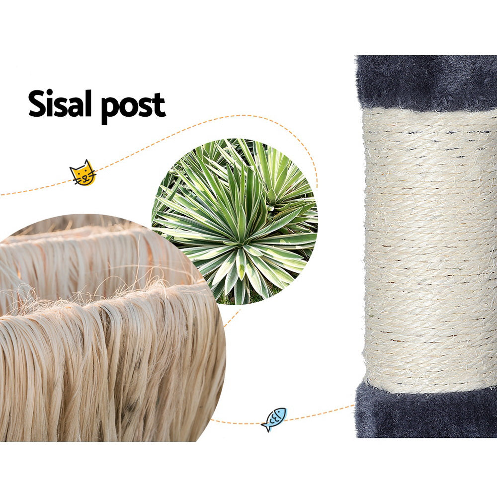 i.Pet Cat Tree Tower Scratching Post Scratcher 138cm Trees Condo House Grey i.Pet