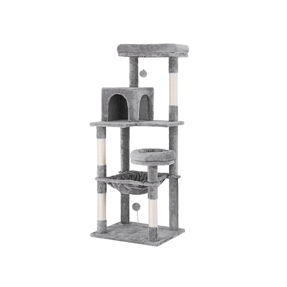i.Pet Cat Tree Tower Scratching Post Scratcher 143cm Condo House Trees Grey i.Pet