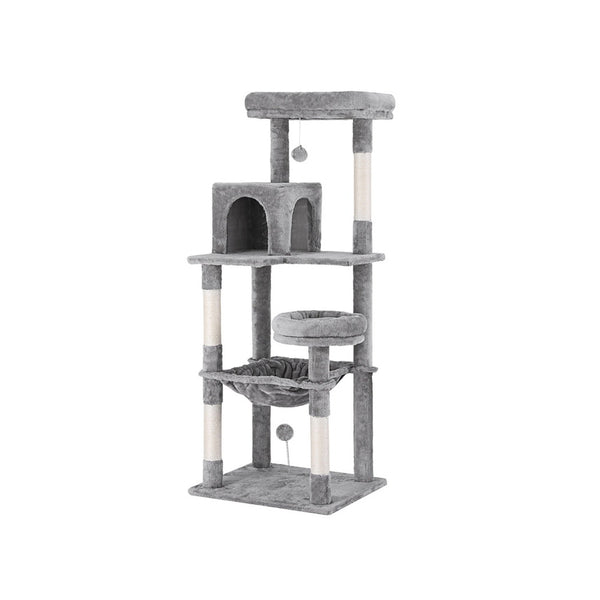 i.Pet Cat Tree Tower Scratching Post Scratcher 143cm Condo House Trees Grey i.Pet