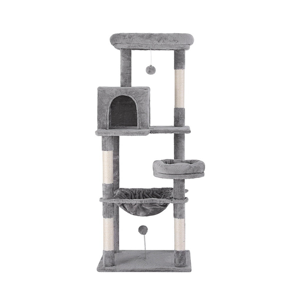 i.Pet Cat Tree Tower Scratching Post Scratcher 143cm Condo House Trees Grey i.Pet