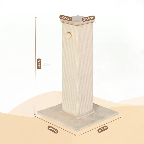 i.Pet Cat Tree 89cm Scratching Post Tower Scratcher Wood Condo Bed House Trees Beige i.Pet