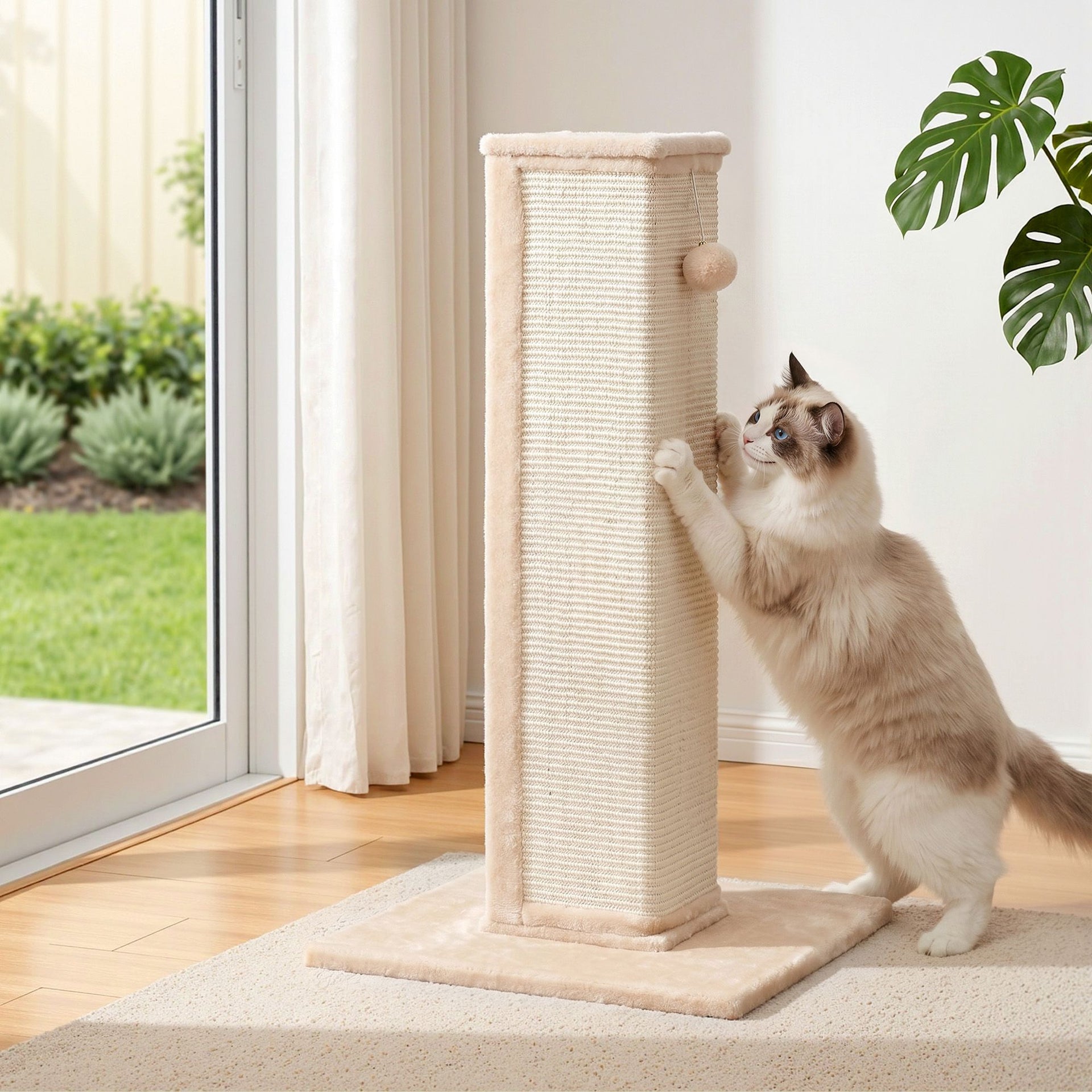 i.Pet Cat Tree 89cm Scratching Post Tower Scratcher Wood Condo Bed House Trees Beige i.Pet