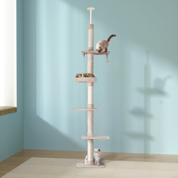 i.Pet Cat Tree 290cm Tower Scratching Cats Post Scratcher Floor to Ceiling Bed i.Pet