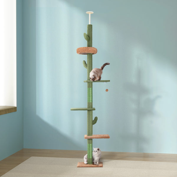 i.Pet Cat Tree Tower Scratching Post Scratcher Floor to Ceiling Cats Bed 290cm i.Pet