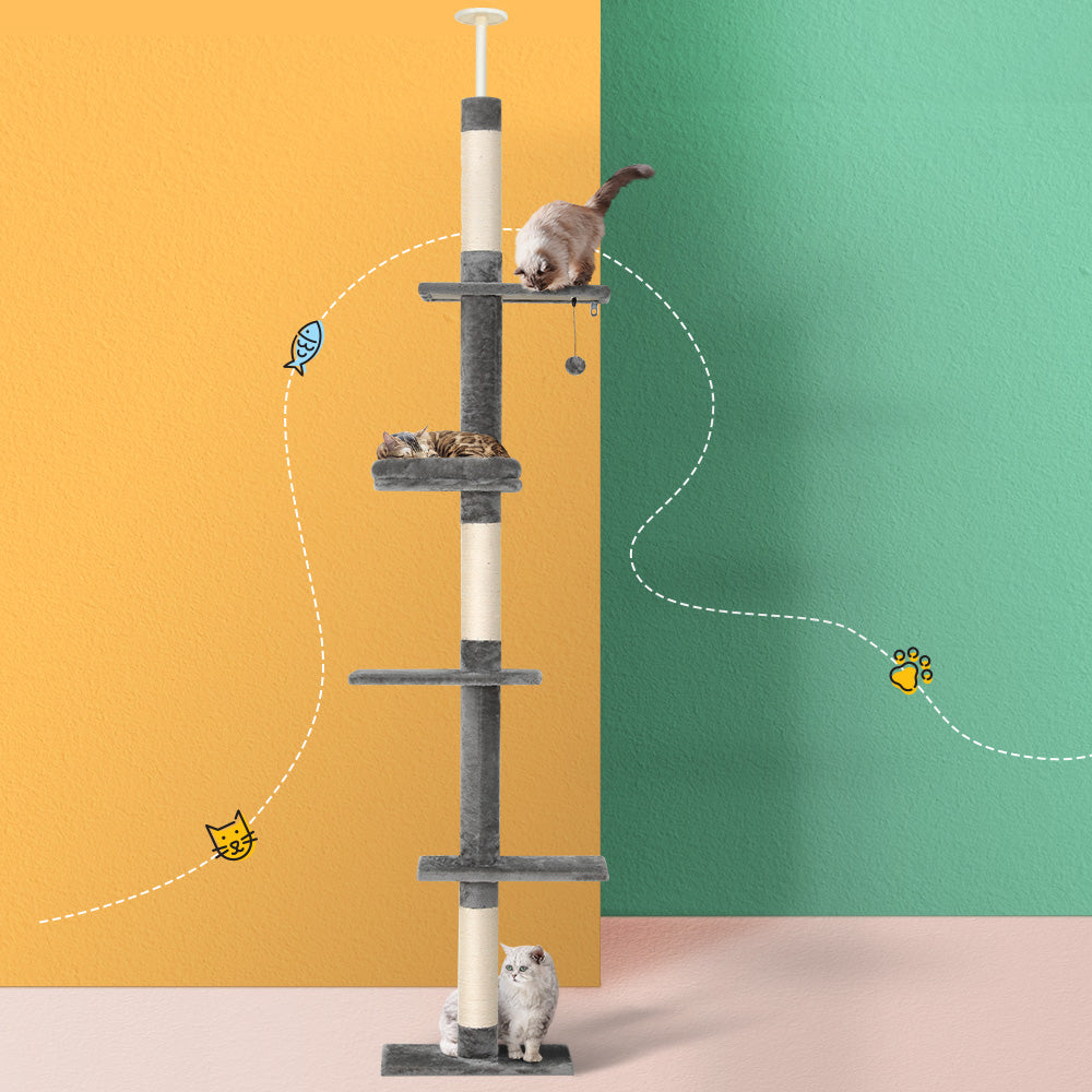 i.Pet Cat Tree 290cm Tower Scratching Post Scratcher Floor to Ceiling Cats Bed i.Pet