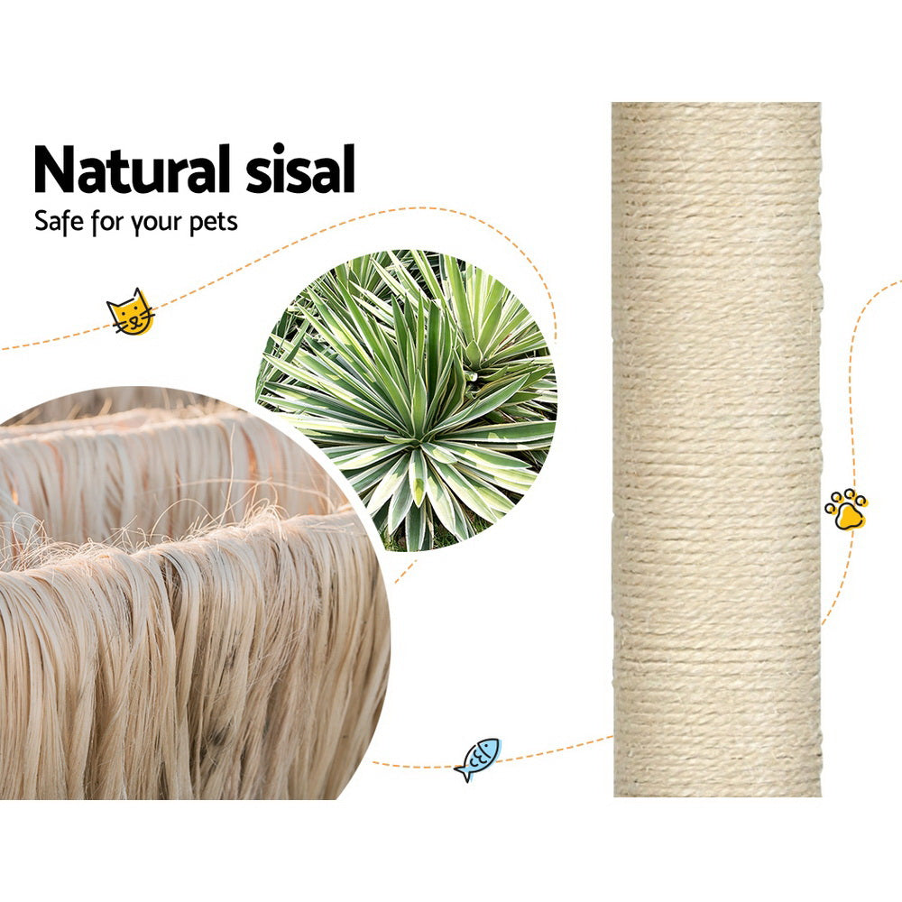 i.Pet Cat Tree 169cm Tower Scratching Post Scratcher Wood Bed Condo House Rattan Ladder i.Pet