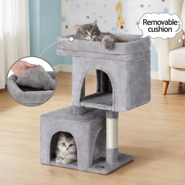 i.Pet Cat Tree 67cm Tower Scratching Post Trees Scratcher Condo House Light Grey i.Pet