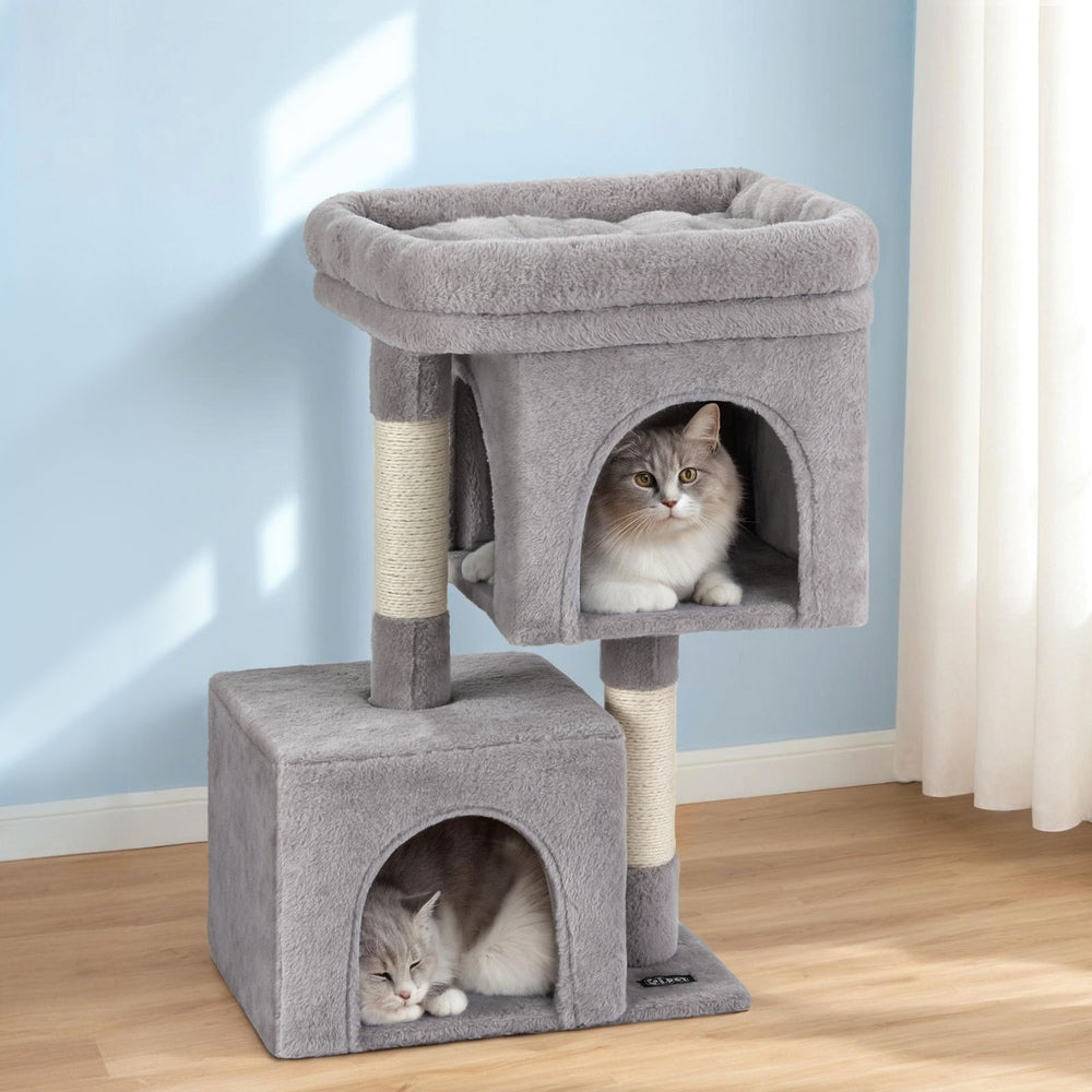 i.Pet Cat Tree 67cm Tower Scratching Post Trees Scratcher Condo House Light Grey i.Pet