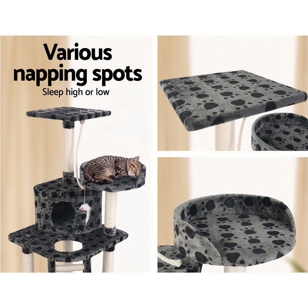 i.Pet Cat Tree 120cm Tower Scratching Post Scratcher Trees Bed Wood Condo Toys Bed i.Pet