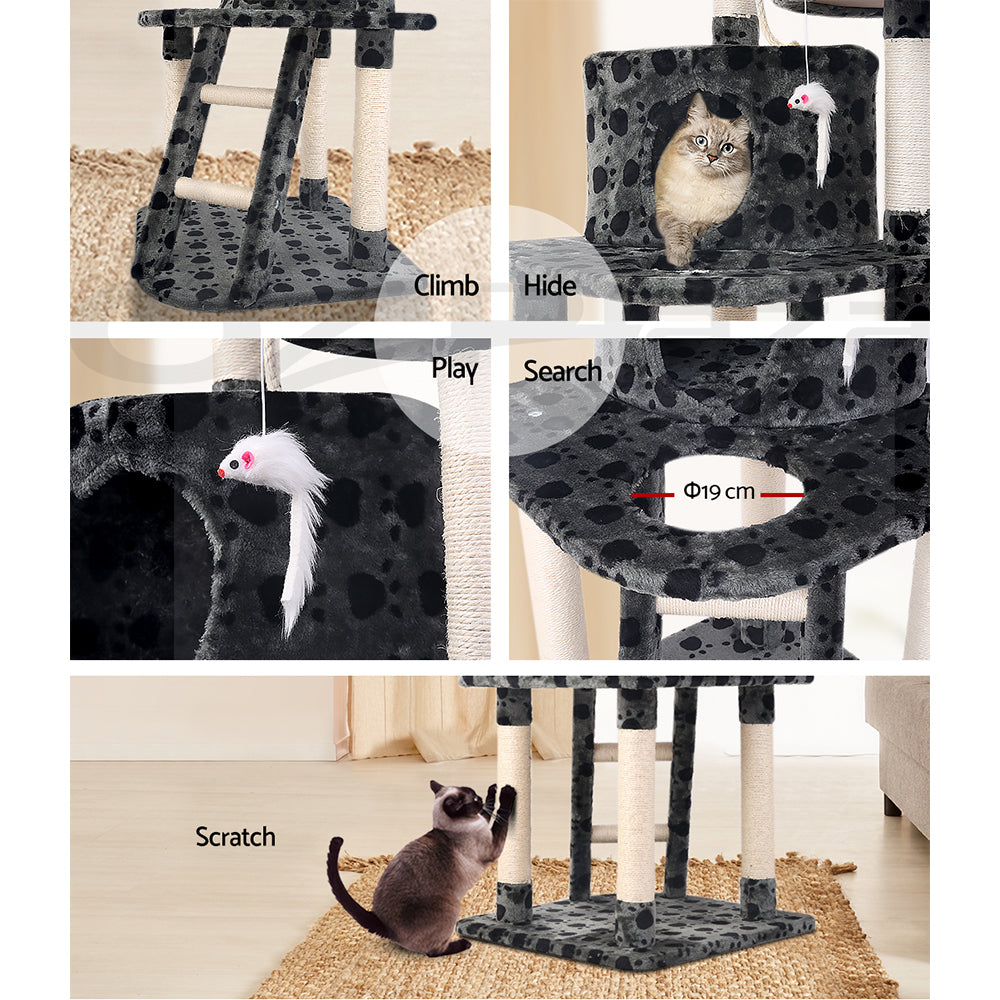 i.Pet Cat Tree 120cm Tower Scratching Post Scratcher Trees Bed Wood Condo Toys Bed i.Pet