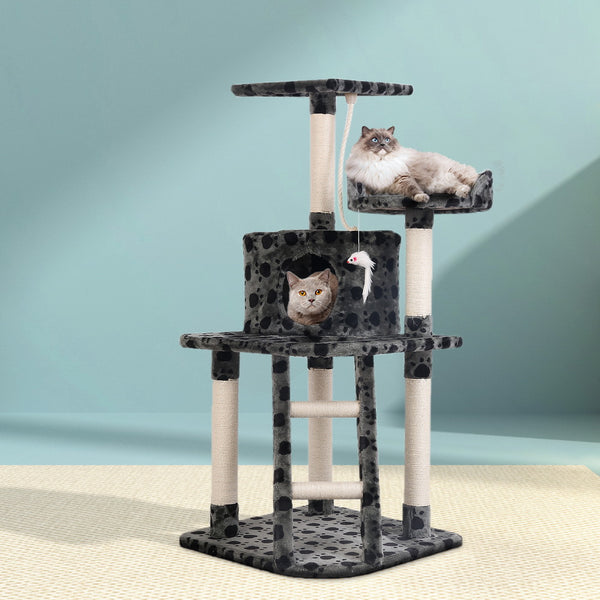 i.Pet Cat Tree 120cm Tower Scratching Post Scratcher Trees Bed Wood Condo Toys Bed i.Pet