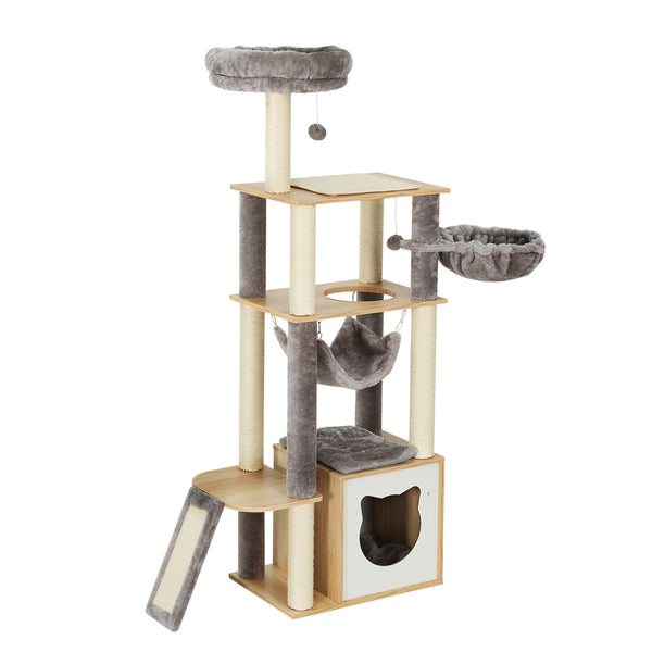 i.Pet Cat Tree 152cm Tower Scratching Post Scratcher Wood Bed Condo Toys House Ladder i.Pet