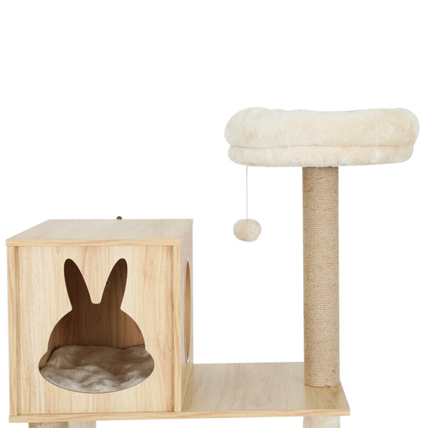 i.Pet Cat Tree 141cm Tower Scratching Post Scratcher Wood Bed Condo Toys House Ladder i.Pet