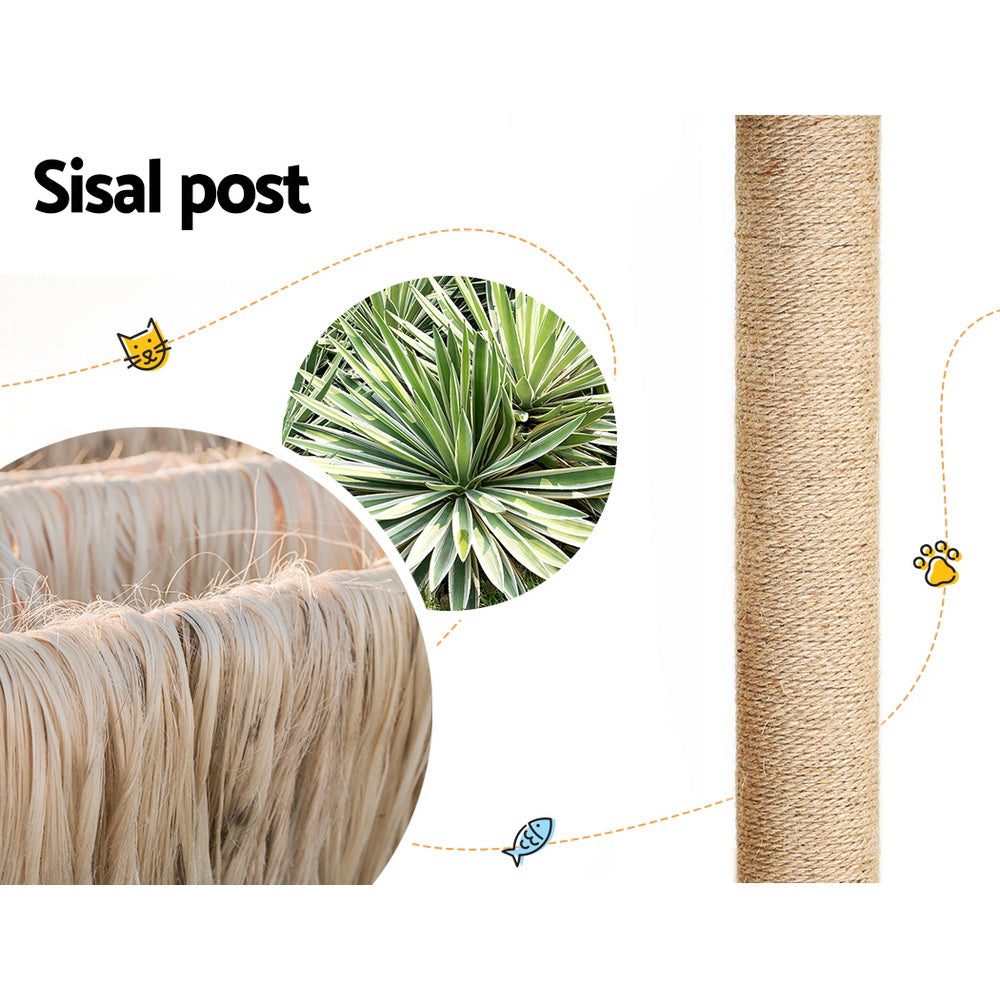 i.Pet Cat Tree 141cm Tower Scratching Post Scratcher Wood Bed Condo Toys House Ladder i.Pet