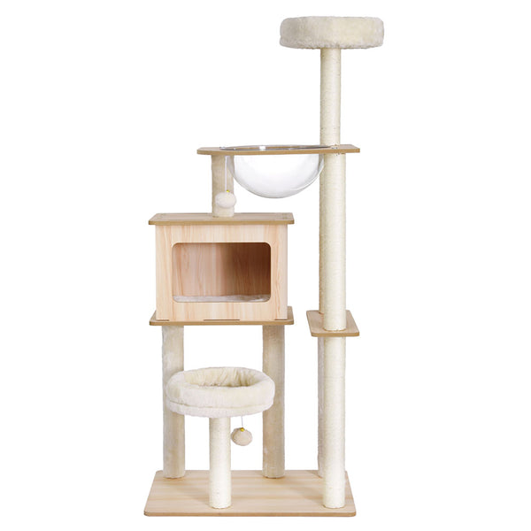 i.Pet Cat Tree Tower Scratching Post Scratcher 142cm Wood Bed Condo House i.Pet