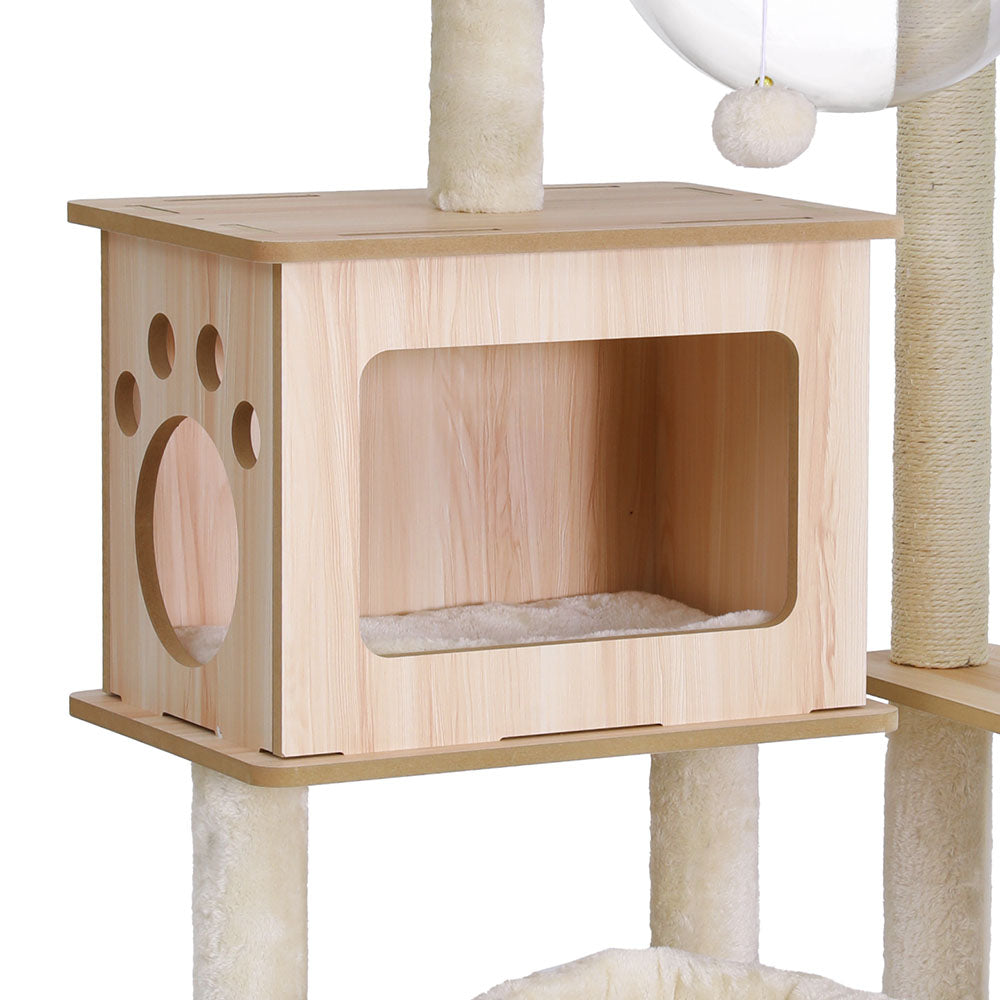 i.Pet Cat Tree Tower Scratching Post Scratcher 142cm Wood Bed Condo House i.Pet