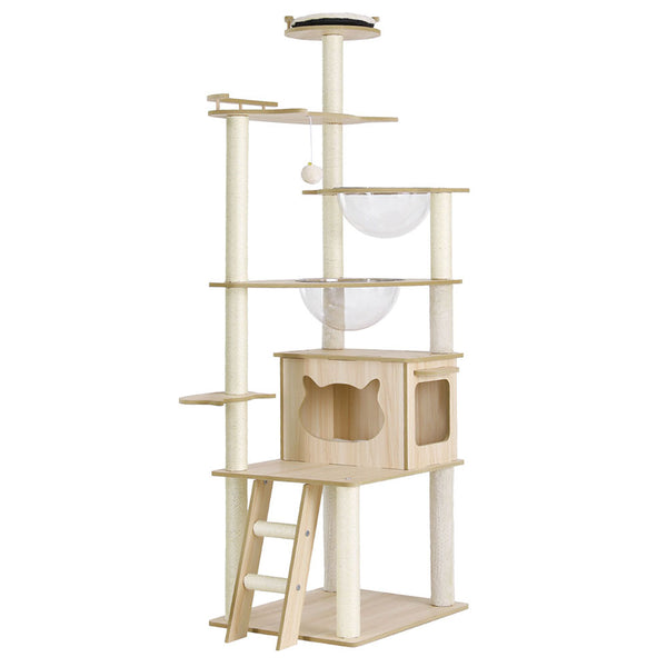 i.Pet Cat Tree Tower Scratching Post Scratcher 174cm Wood Bed Condo House Ladder i.Pet