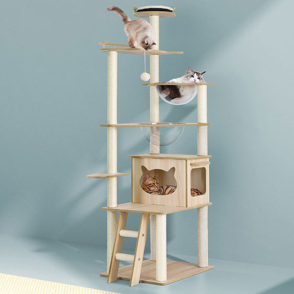 i.Pet Cat Tree Tower Scratching Post Scratcher 174cm Wood Bed Condo House Ladder i.Pet
