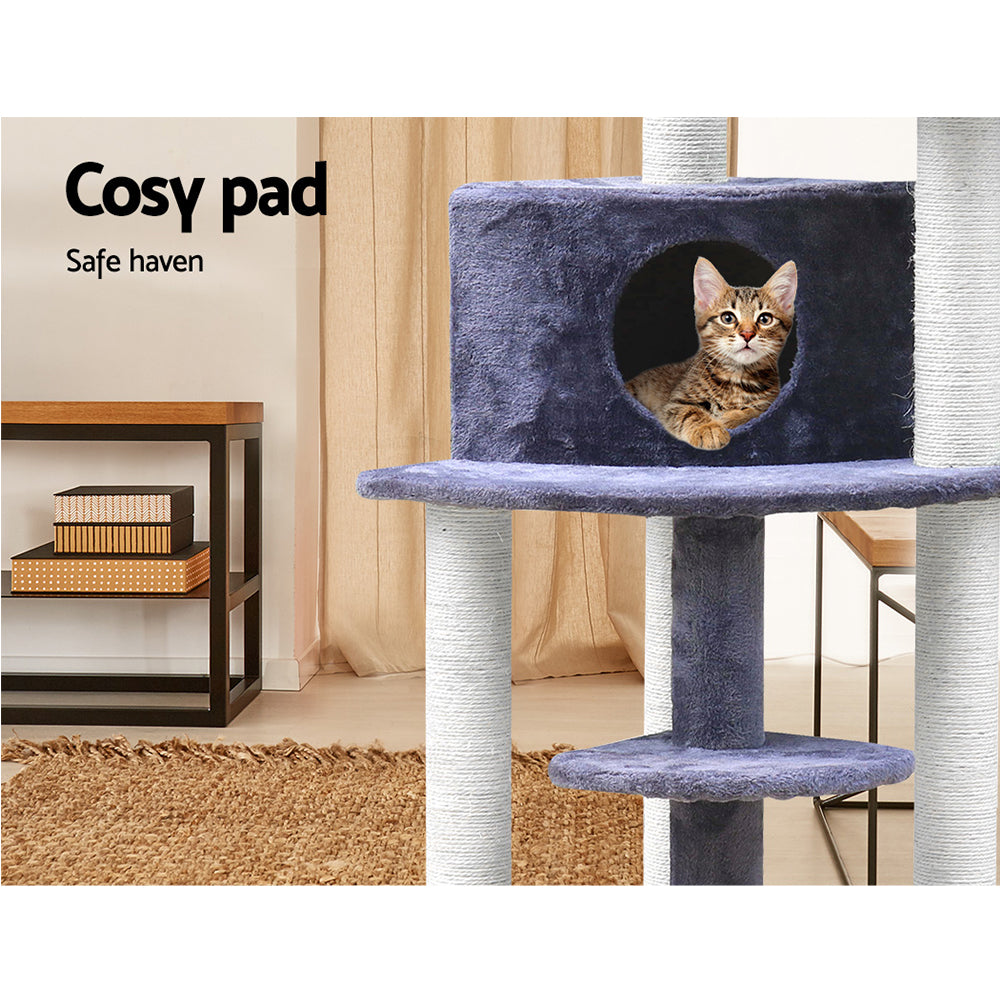 i.Pet Cat Tree 126cm Tower Scratching Post Scratcher Condo Trees House Grey i.Pet