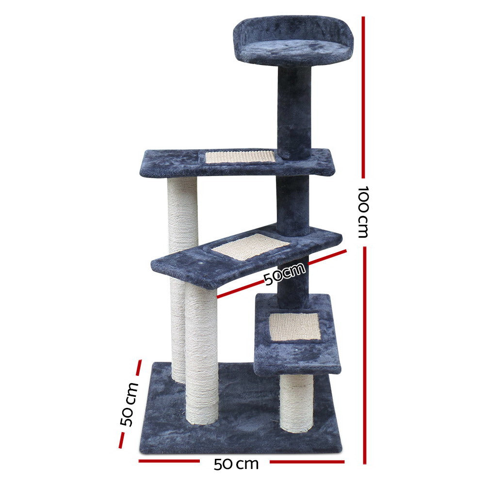 i.Pet Cat Tree 100cm Scratching Post Scratcher Tower Wood Condo House Trees Bed i.Pet