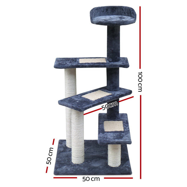 i.Pet Cat Tree 100cm Scratching Post Scratcher Tower Wood Condo House Trees Bed i.Pet