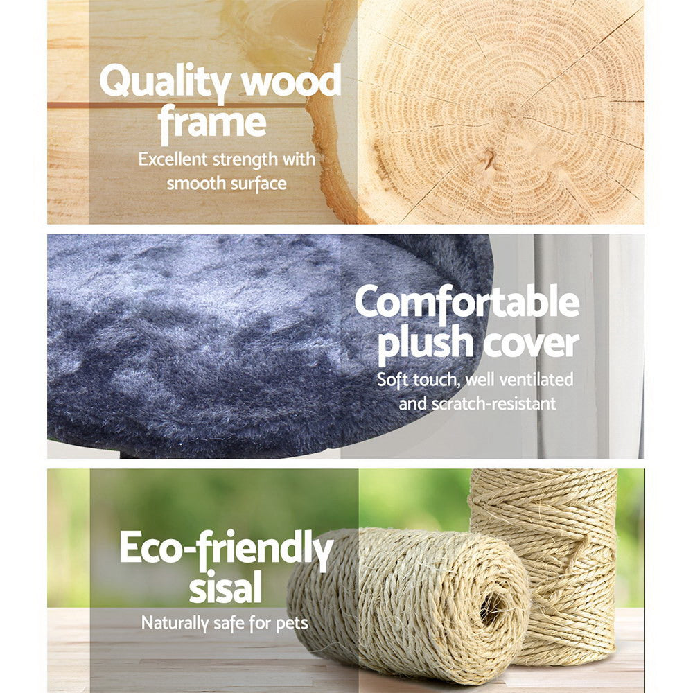 i.Pet Cat Tree 100cm Scratching Post Scratcher Tower Wood Condo House Trees Bed i.Pet