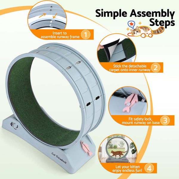 i.Pet Cat Exercise Wheel Treadmill Indoor 80cm Blue & Green Awezingly