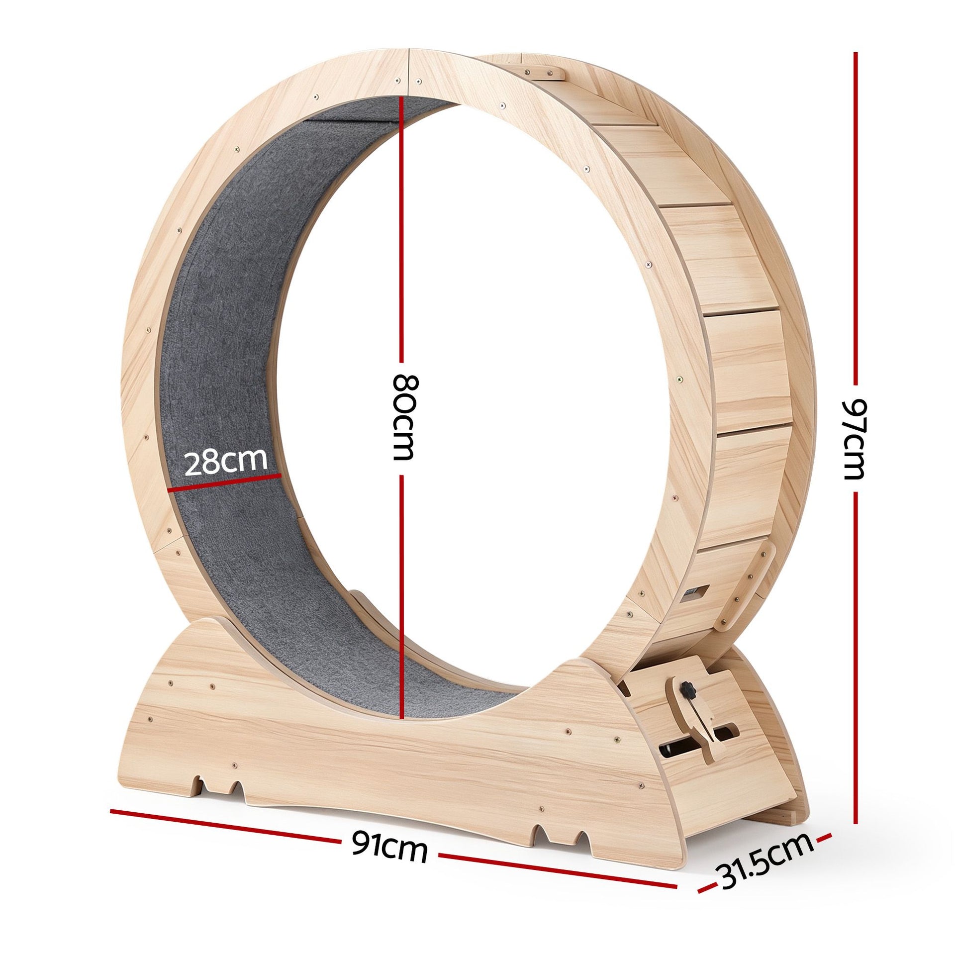 i.Pet Wooden Cat Exercise Wheel 91cm Indoor Cat Treadmill Large Awezingly