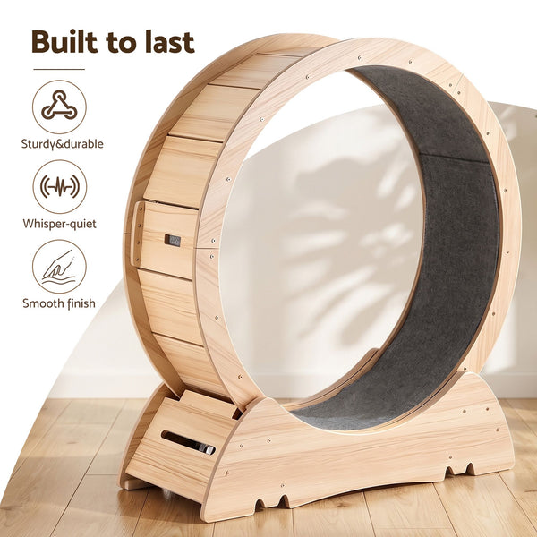 i.Pet Wooden Cat Exercise Wheel 91cm Indoor Cat Treadmill Large Awezingly