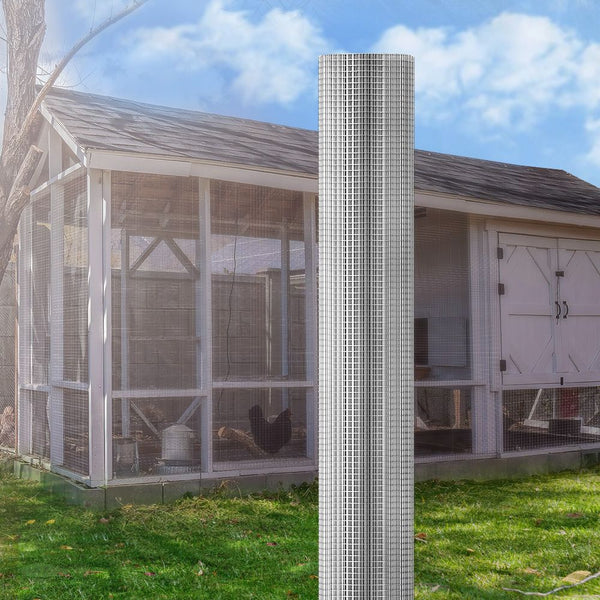 i.Pet Poultry Chicken Fence Pet Netting Wire Mesh Roll Duck Goose Coop 25Mx1.2M Awezingly