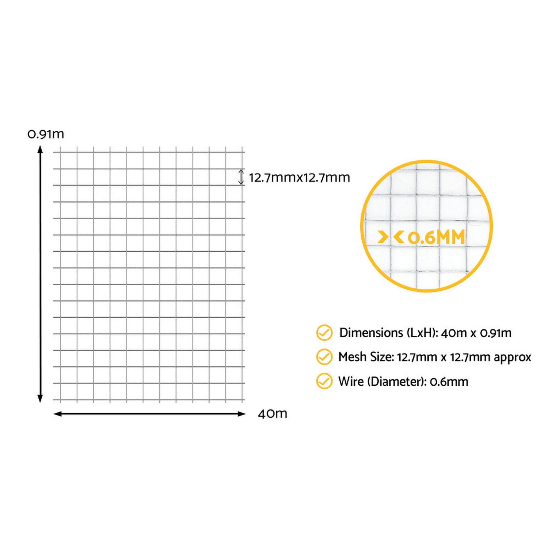 i.Pet Poultry Chicken Fence Pet Netting Wire Mesh Roll Duck Goose Coop 40Mx0.91M Awezingly