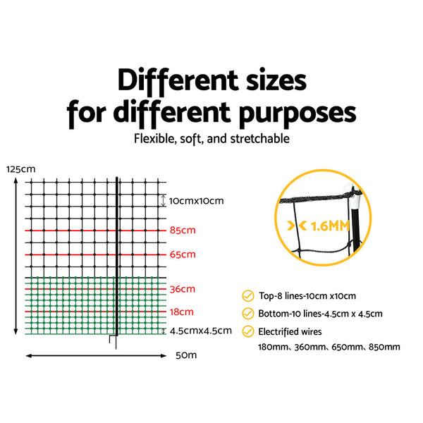 i.Pet Chicken Fence Electric 50Mx125CM Poultry Netting i.Pet