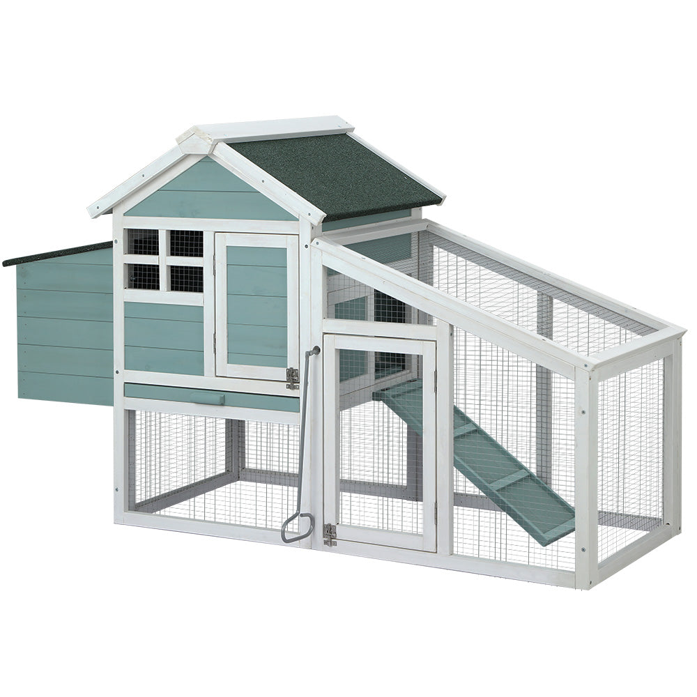i.Pet Chicken Coop Rabbit Hutch 150cm x 60cm x 93cm Large Chicken Coop House Run Cage Wooden i.Pet