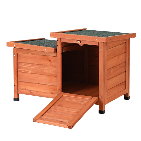i.Pet Outdoor Cat House Rabbit Hutch Wooden Shelter Indoor Cat House Outdoor Condo Small Enclosure i.Pet
