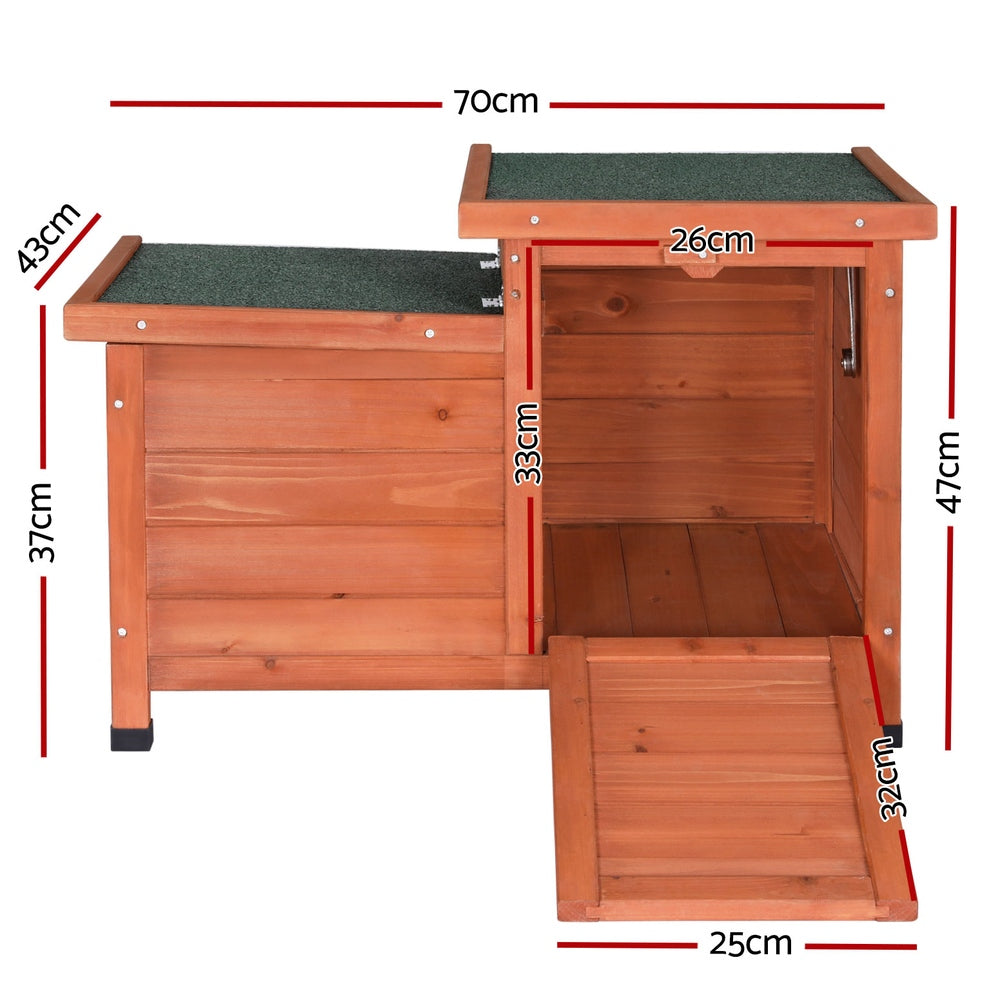 i.Pet Outdoor Cat House Rabbit Hutch Wooden Shelter Indoor Cat House Outdoor Condo Small Enclosure i.Pet