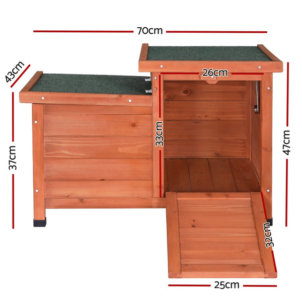 i.Pet Outdoor Cat House Rabbit Hutch Wooden Shelter Indoor Cat House Outdoor Condo Small Enclosure i.Pet
